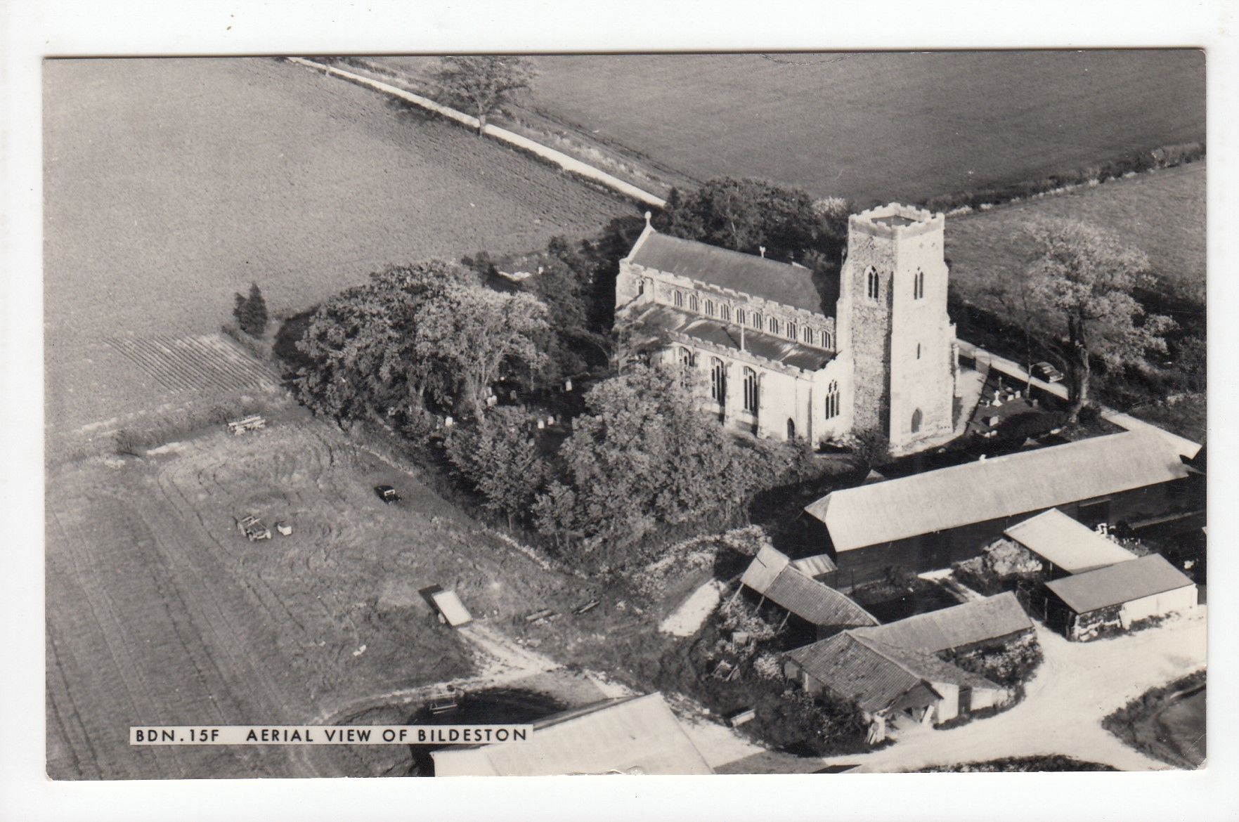 Aerial View The Church Bildeston Postcard 1966 RP Suffolk on eBid ...