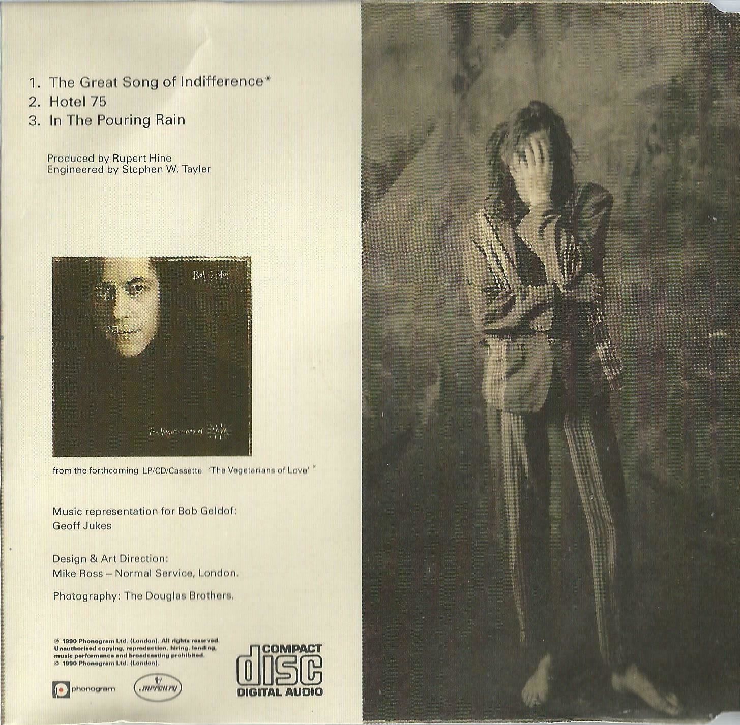 BOB GELDOF - THE GREAT SONG OF INDIFFERENCE 1990 UK CD WAS IN THE
