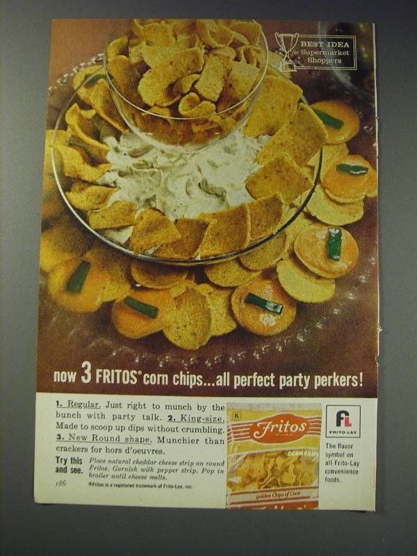 1963 Frito Lay Fritos Corn Chips Ad Now 3 Fritos Corn Chips All 