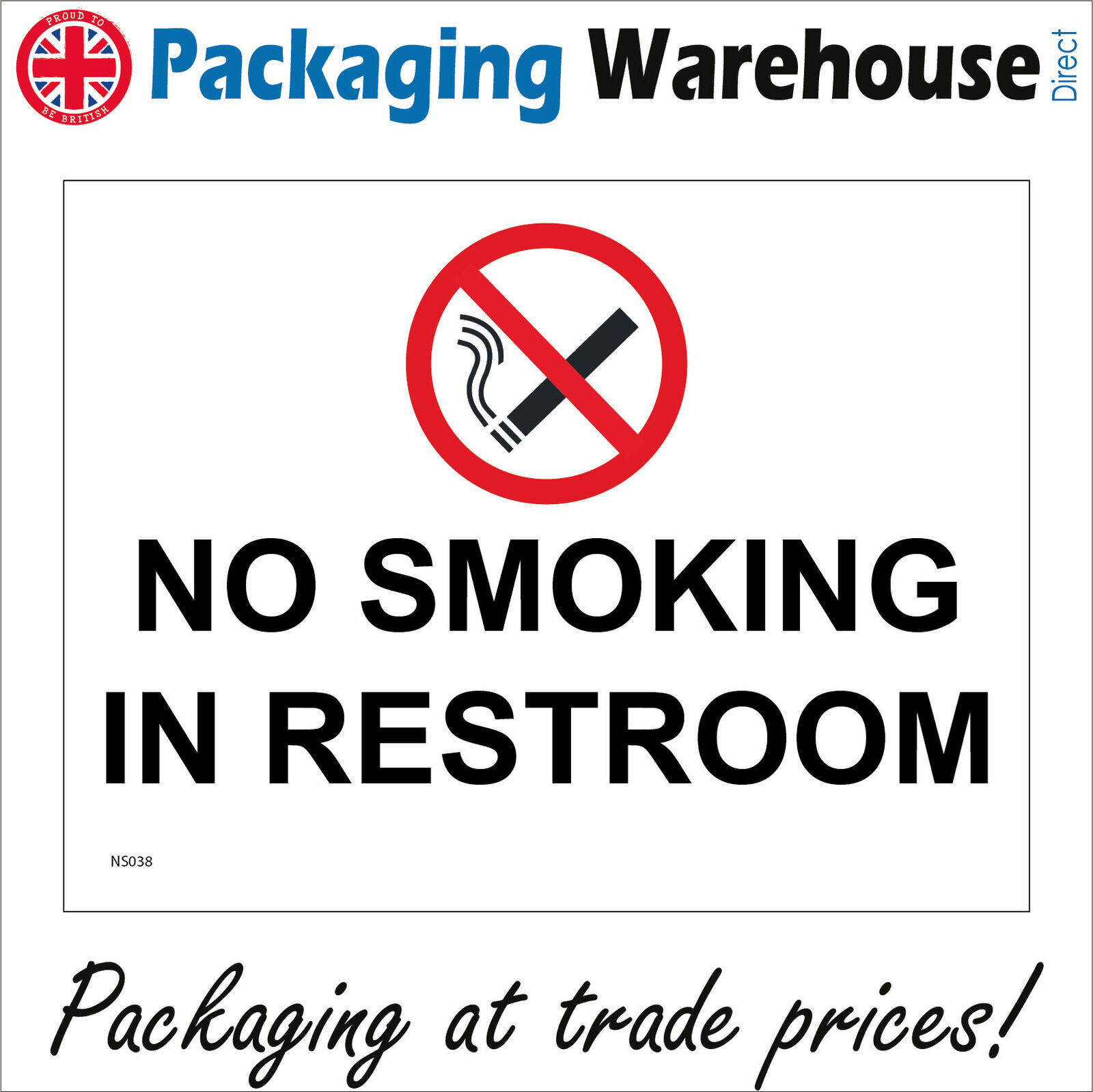 NS038 NO SMOKING IN RESTROOM SIGN LEADIES MENS ROOM TOILETS LOO WC ...