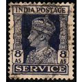 India 1939 King George VI SERVICE 8As Used Stamp.