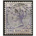 Malta 1885 SG28 1/- Violet Wmk Crown CA Fine Us...