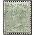 Ceylon 1884 SG147 2c Dull Green Wmk Crown CA Mo...