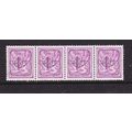 Belgium 1977 Belgian Lion 1f Strip of 4 mint hu...