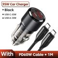 USB C Car Charger QC4.0 2 PD Port 100W Cable fo...