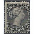 Canada 1868 1/2c Black Thin Paper SG46 Fine Used