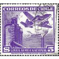 CHILE, AIR, Plane over industrial plant, violet...