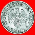 SWASTIKA: GERMANY ★ 10 REICHSPFENNIG 1942F !!! ...