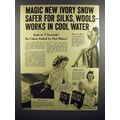 1940 Ivory Snow Soap Ad - Safer for Silks, Wools