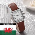 Ladies Small 2.6 cm White Square Face Silver Ca...