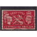 GB 1951 KGV1 2 1/2d Scarlet Festival Britain SG...