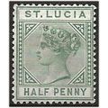 St Lucia 1891 SG43 1/2d Dull Green Mounted Mint...