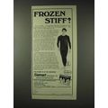1976 Damart Underwear Ad - Frozen Stiff
