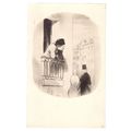 LITHOGRAPH by DAUMIER unused vintage postcard W...