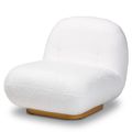 White Boucle Loop Chair Brushed Gold Base Moder...