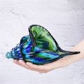 Hand Blown Blue Glass Murano Art Style Seashell...