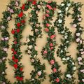 2.5m Artificial Flower Silk Rose Leaf Garland V...