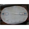 Vintage Oval Hand Embroidered Floral Basket Doi...