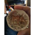 Mini Plate Featuring white tailed deer