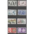 FRANCE 1960s 8 USED STAMPS CHARITY ROZIER JAURE...