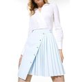 KAREN MILLEN Pale Blue Pleated Detail A Line Sk...