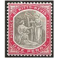 St Kitts-Nevis 1906 SG13 1d Grey-Black & Carmin...