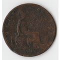 ENGLAND COIN - HALF PENNY 1881/VICTORIA/VG
