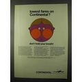 1966 Continental Airlines Ad - Lowest Fares?