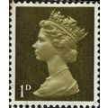 GB, QE II Machin definitive, olive brown 1968, 1d