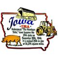 Iowa The Hawkeye State Outline Montage Fridge M...