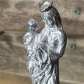 Vintage Solid Pewter Virgin Mary Holding Child ...