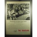 1957 The Travelers Insurance Ad - Thousands of miles from home