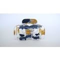 Clear transparent blue and gold rectangle squar...