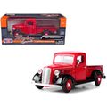 1937 Ford Pickup Truck Red and Black 1/24 Dieca...
