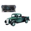 1937 Ford Pickup Truck Green and Black 1/24 Die...
