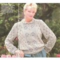 Knit Sweater Pattern Floral Eyelet Cardigan