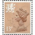 WALES, QE II, Machin, light brown 1984, 13p