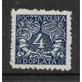 POLAND 1919 POSTAGE DUE STAMP 4H BLUE SG D93 M ...