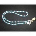 29" lake blue & solid pink glass lanyard cord s...