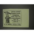 1910 L.M. Prince Transits, Levels, compasses Ad