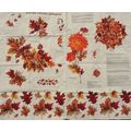 Autumn Foliage Leaves Applique Fabric Panel Mat...