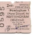 B.T.C. Edmondson Ticket - Birmingham New Street...