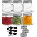 Joyjolt 8 Oz Mason Jars with Lids, Labels and M...