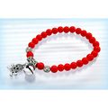 Tibetan Silver Hill Tribe Bright Red Bead Brace...