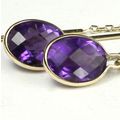 Amethyst, 14KY Gold Threader Earrings, E005