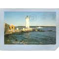 NH New Castle Lighthouse Postcard Fort Point Li...