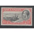 Ascension KGV 1934 1½d Black & Scarlet Mounted ...