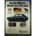 1977 Austin Allegro Car Ad - What's in It For You?