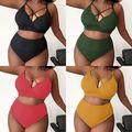 New Sexy Plus Solid Size Color Halter High Wais...