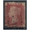 1858 SG43 1d Red Plate 138 Good/Fine Used Check...